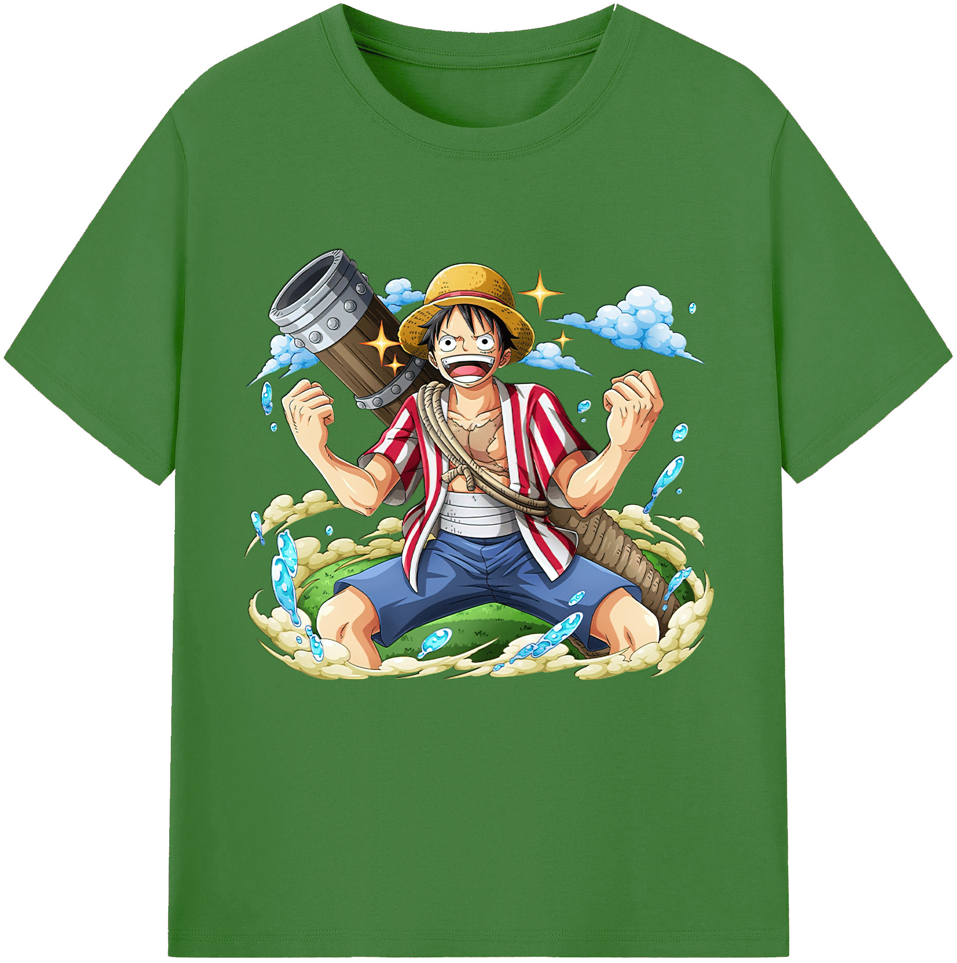 ワンピース モンキー・D・ルフィ ONE PIECE Monkey D. Luffy レディースカジュアルプリントTシャツ（綿100％）
